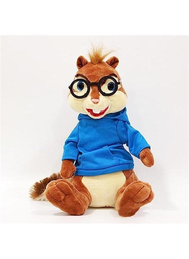 Movie Toys Alvin and The Chipmunks Plush Dolls Cute Chipmunks Stuffed Toys Kids Gift,Alvin, Theodore&Simon Toys (Blue)