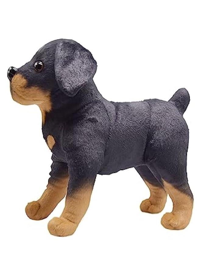 Lifelike Rottweiler Dog Stuffed Animal Simulated Plush Puppy Toy Doll Super Realistic Black Dogs Act Like Real  Gifts for Kids Birthday Party Dog Collection 12 Inches (Rottweiler)