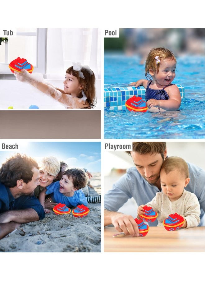 DolliBu Ship Bath Buddy Squirter - Floating Orange Ship Rubber Bath Toy, Fun Water Squirting Bathtime Play For Toddlers, Cute and Soft Watercrafts Toy For The Bathtub, Beach and Pool for Boys & Girls