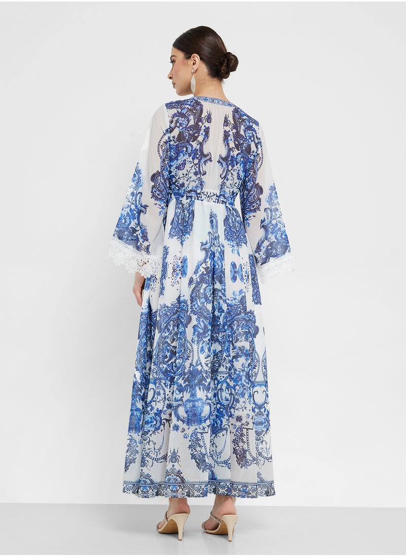 Paisley Print Maxi Dress