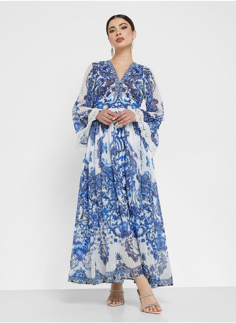 Paisley Print Maxi Dress