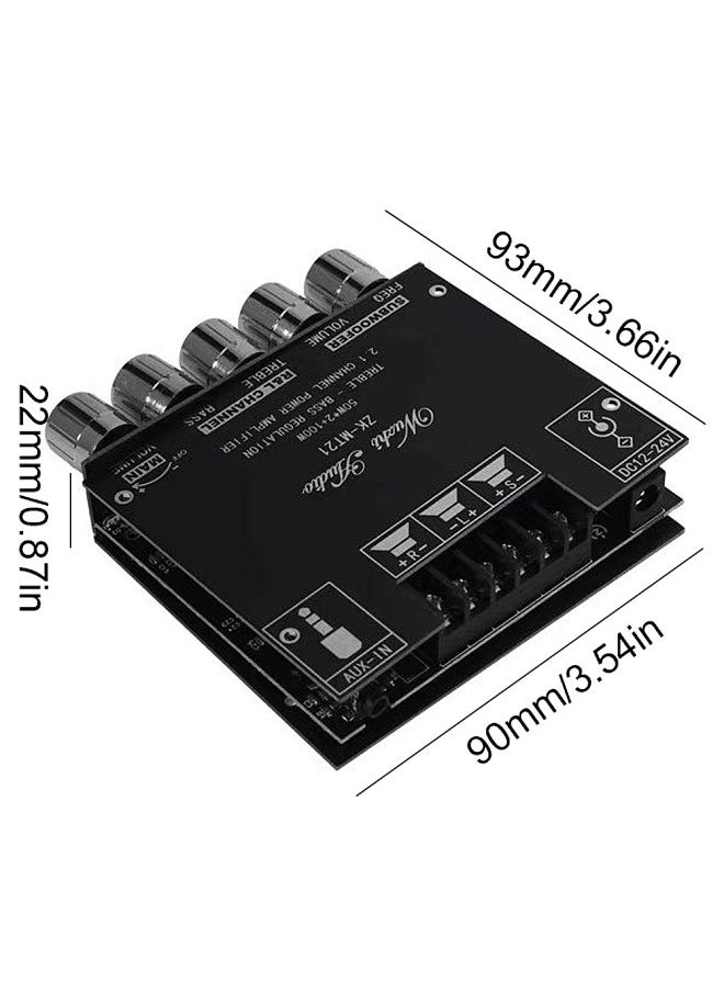 MT21 2.1-Channel BT AUX Digit Audio Power Amplifier Module High Power Sound Amp Suitable for 20-100W Horns