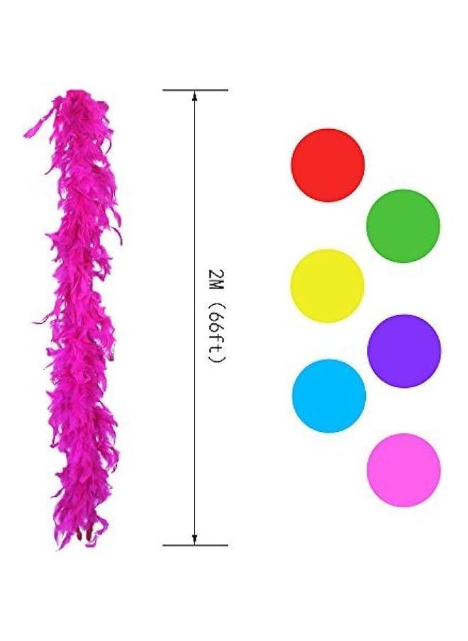 6pcs 6.6ft Colorful Feather Boas for Women Girls Costume Dress Up Party Bulk Decoration