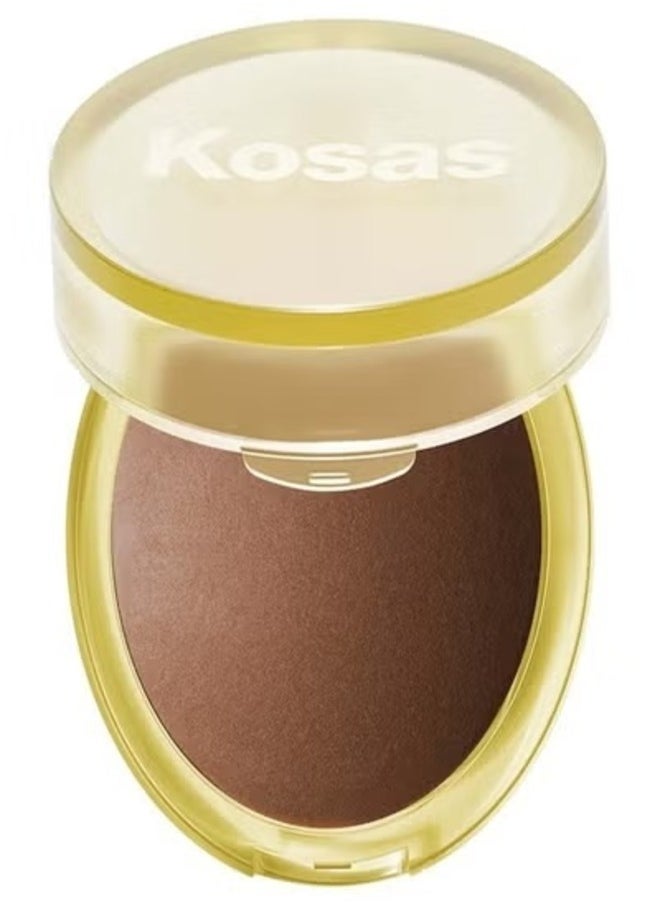 Kosas The Sun Show Glowy Warmth Talc-Free Baked Bronzer, Paradise - Medium Deep Bronze 6g - Radiant, Natural Glow