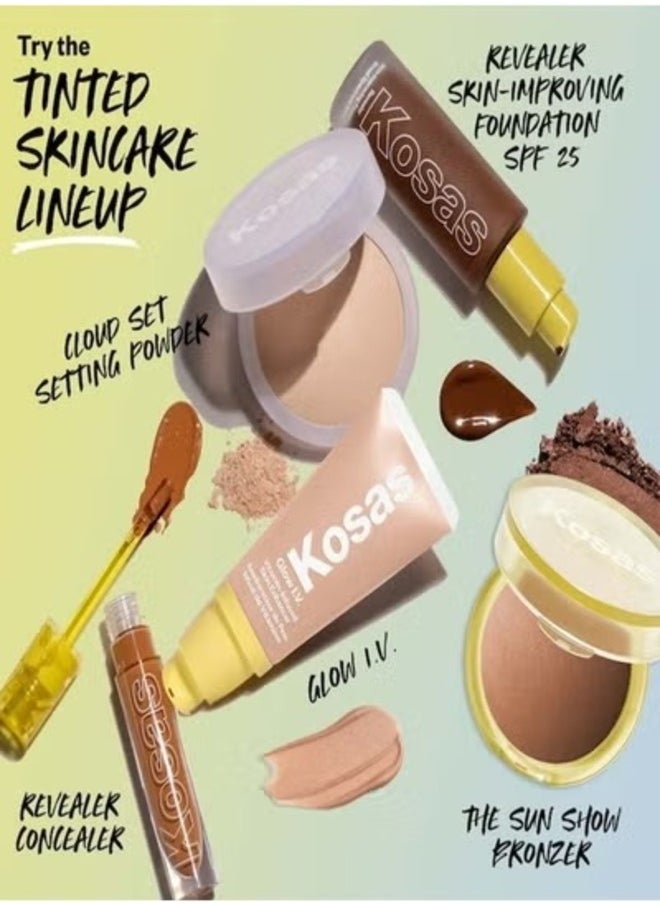 Kosas The Sun Show Glowy Warmth Talc-Free Baked Bronzer, Paradise - Medium Deep Bronze 6g - Radiant, Natural Glow