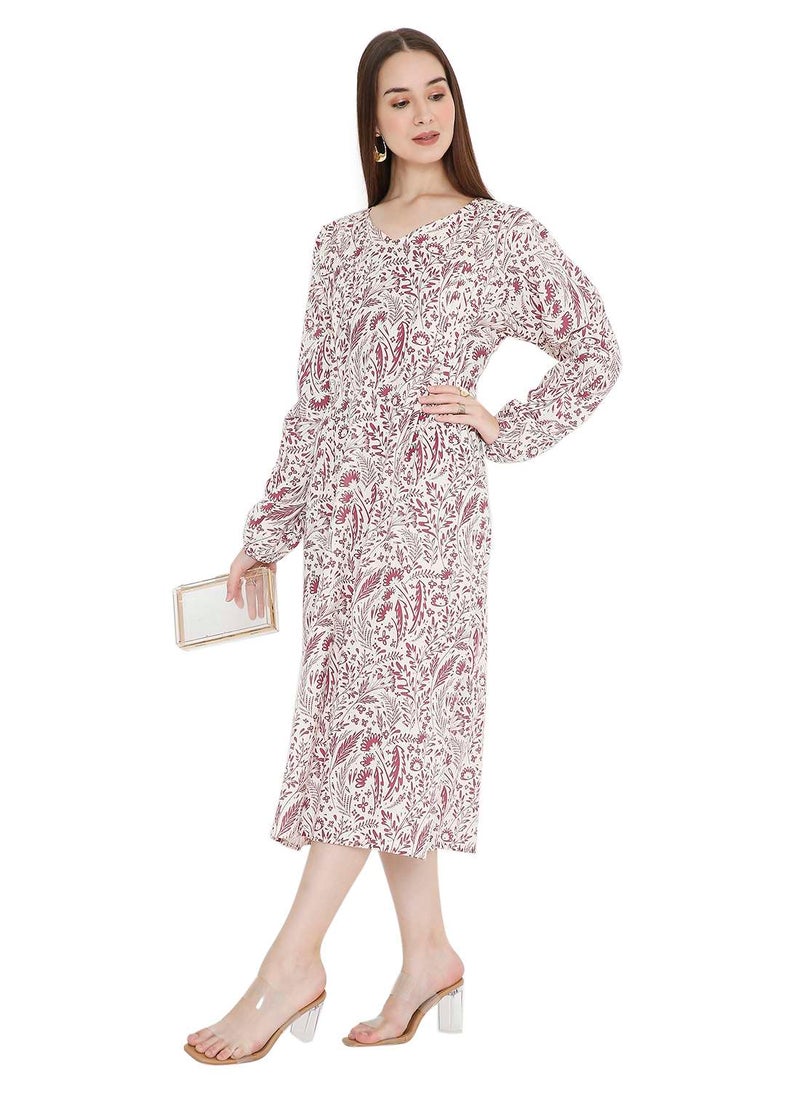 HIGH QUALITY SHORT PRINTED FARASHA ARABIC KAFTAN JALABIYA DRESS
