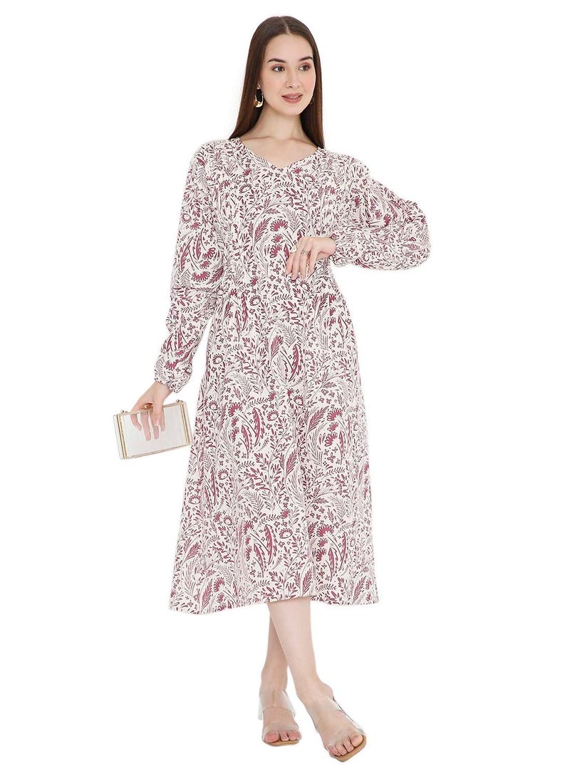 HIGH QUALITY SHORT PRINTED FARASHA ARABIC KAFTAN JALABIYA DRESS