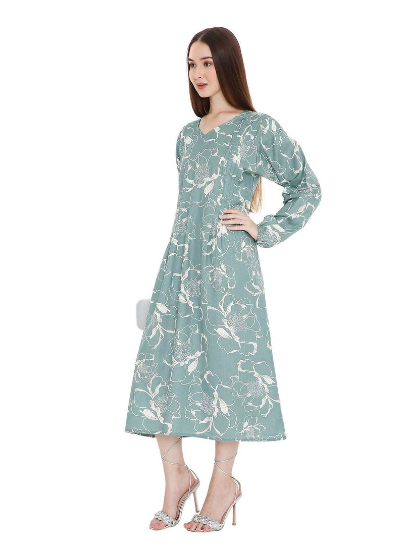 UNIQUE PRINTED SHORT FARASHA MODEST WEAR ARABIC KAFTAN JALABIYA DRESS