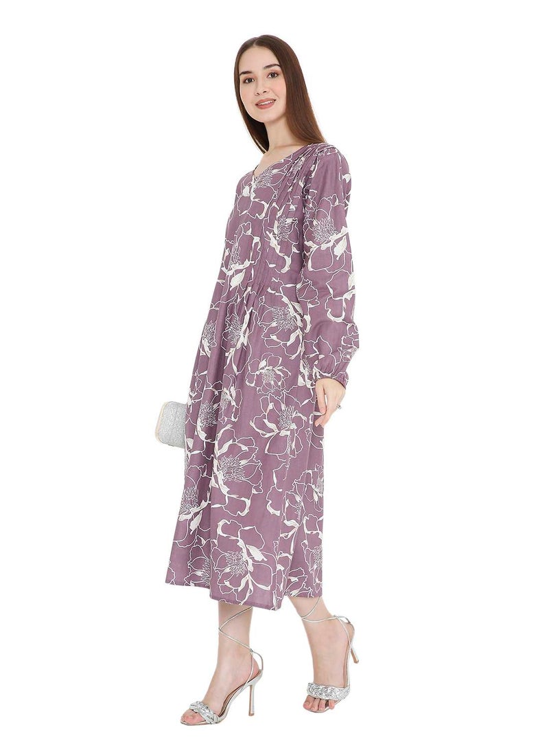 UNIQUE PRINTED SHORT FARASHA MODEST WEAR ARABIC KAFTAN JALABIYA DRESS