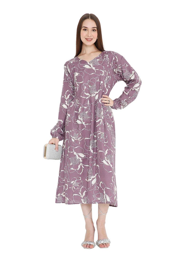 UNIQUE PRINTED SHORT FARASHA MODEST WEAR ARABIC KAFTAN JALABIYA DRESS