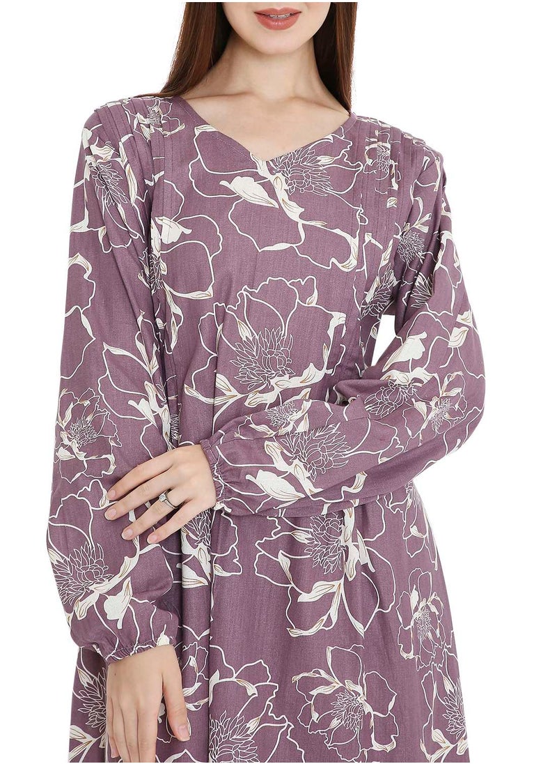UNIQUE PRINTED SHORT FARASHA MODEST WEAR ARABIC KAFTAN JALABIYA DRESS