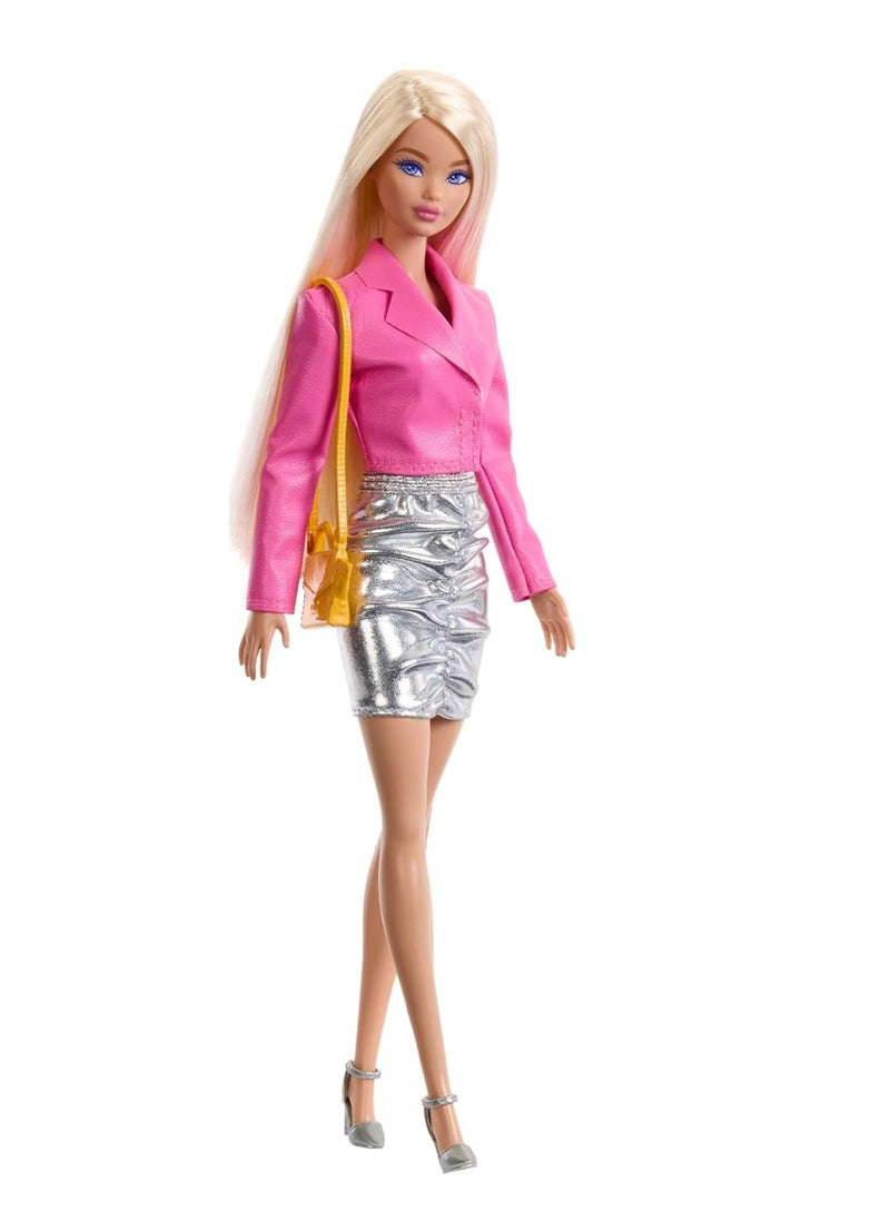 ​Barbie Doll With Clothes And Accessories, Blonde Hair And 3 Party-Themed Mix-And-Match Outfits Including Dresses, Purses And Heels