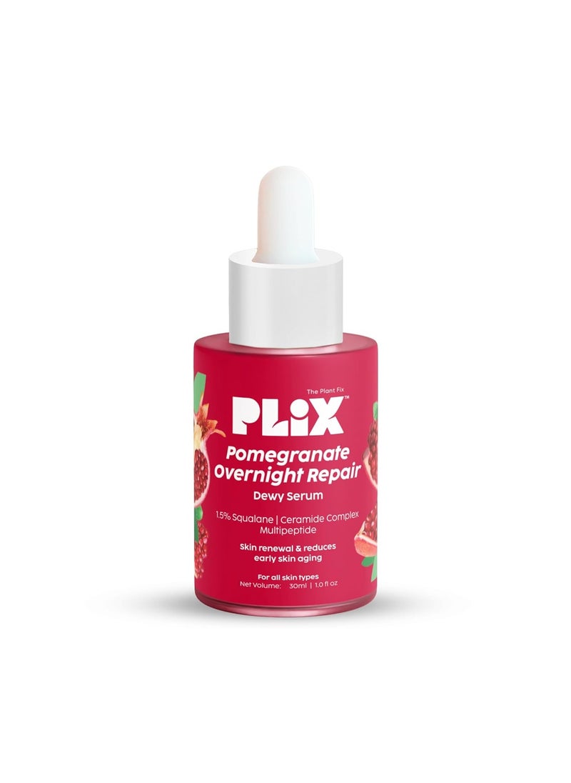 Pomegranate Overnight Repair Dewy Serum (30ml) for Ageless Younger Skin | Reduce Fine Lines & Wrinkles | Collagen Boosting, Hydrating Serum for Women & Men | Anti-ageing