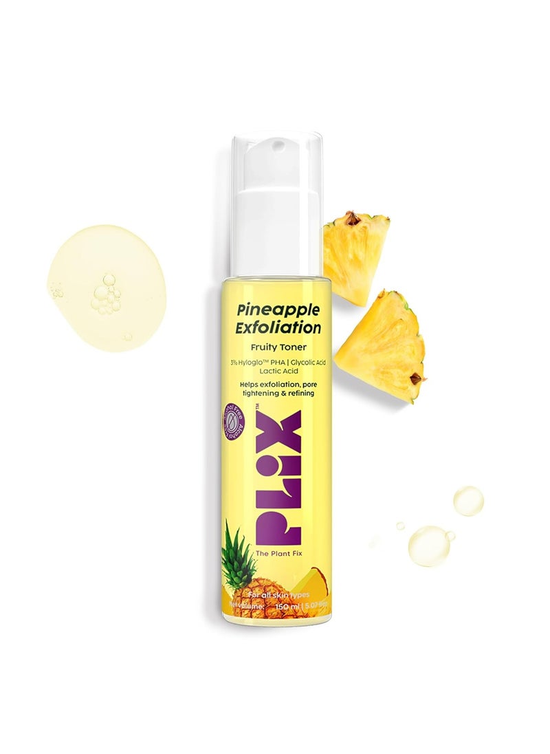 Pineapple PHA 3% Alcohol Free Face Toner (150ml) | Pore Tightening & Mild Exfoliation for Oily, Acne Prone, Sensitive & Normal Skin | Hydrating Face Toner for Glowing Skin