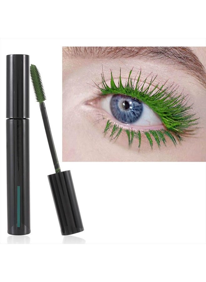 Colorful Mascara Mascaras Thick Eyelash Wataerproof Eyelashes Thicker Long Lasting Eyes Makeup for Women and Girls Pack of 1 (B- Green)