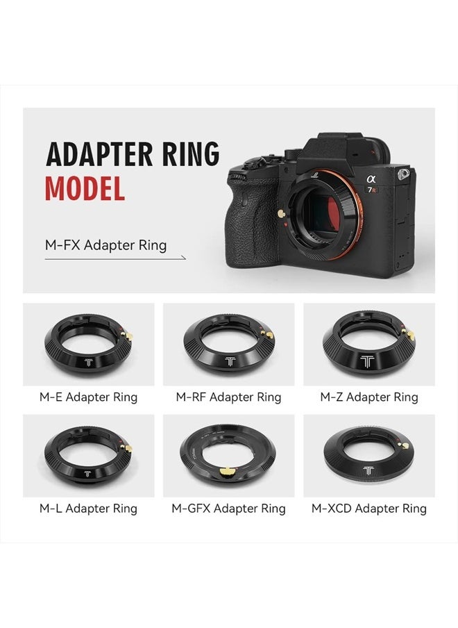 TTArtisan M to Sony E Mount Adapter Lens Converter Ring Compatible with A7 A7II A7III A7IV A7R A7RII A7RIII A7RIV A7RV A7S A7SII A7SIII A7C A9 A9II A1 A9III A1II ZV-E1 A7C2 A7CR