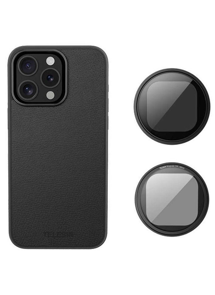 Magnetic Phone Case with VND 5-Stop Adjustable ND Filter + CPL Filter for iPhone 15 Pro Max | Professional Lens Attachment | High Transparency, Scratch-Resistant, Ultra-Thin Design