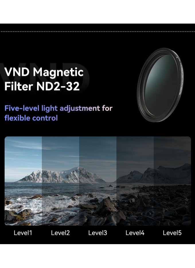 Magnetic Phone Case with VND 5-Stop Adjustable ND Filter + CPL Filter for iPhone 15 Pro Max | Professional Lens Attachment | High Transparency, Scratch-Resistant, Ultra-Thin Design