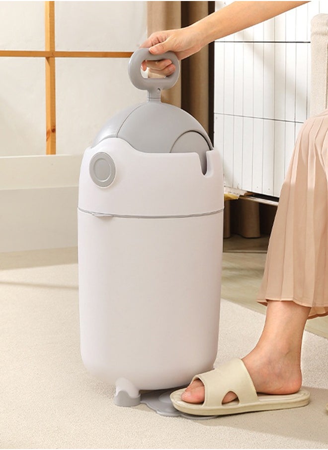 Baby Nappy Bin, Diaper Trash Bin, Diaper Disposal for Home Use, Durable and Odorless, White