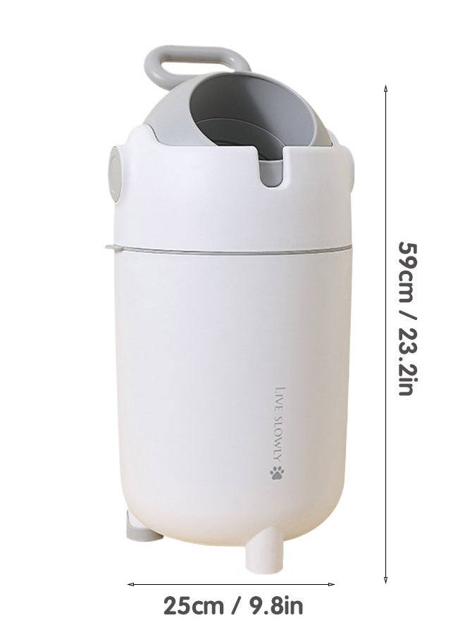 Baby Nappy Bin, Diaper Trash Bin, Diaper Disposal for Home Use, Durable and Odorless, White