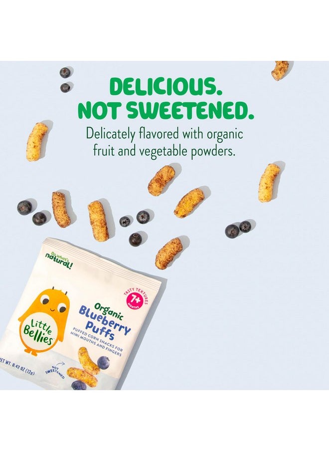 Little Bellies Organic Blueberry Puffs Baby Snack (Pack of 18 x 0.42 oz Individual Packs)