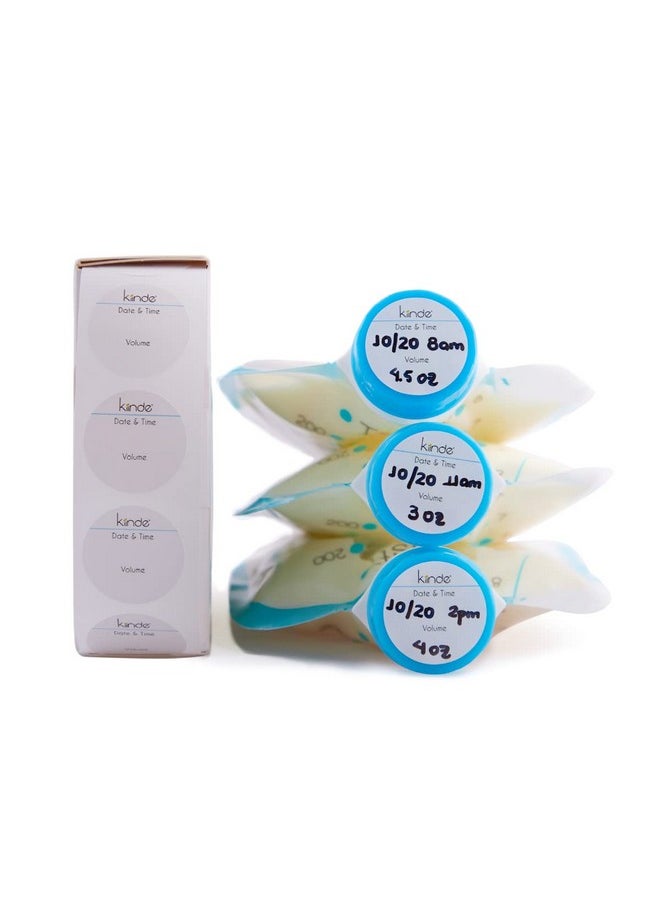 Twist Cap Single-Use Write-On Labels For Breast Milk And Baby Food Storage Pouches (Pack Of 250) - Includes Label Dispenser With Marker And Marker Holder - Date/Volume