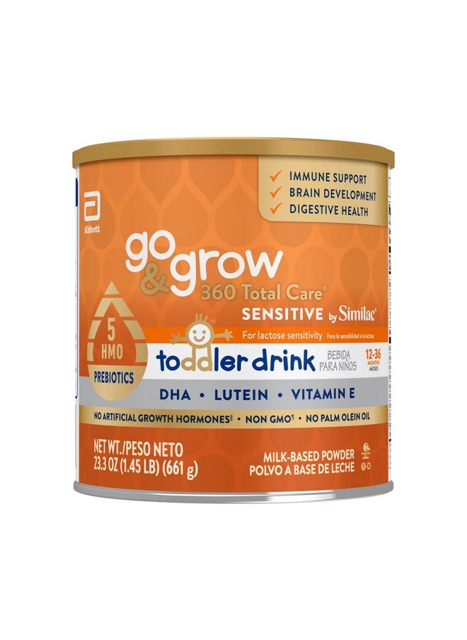 Go & Grow 360 Total Care Sensitive By Similac Toddler Nutritional Drink With 5 Hmos,Powder,23.3-Oz Can
