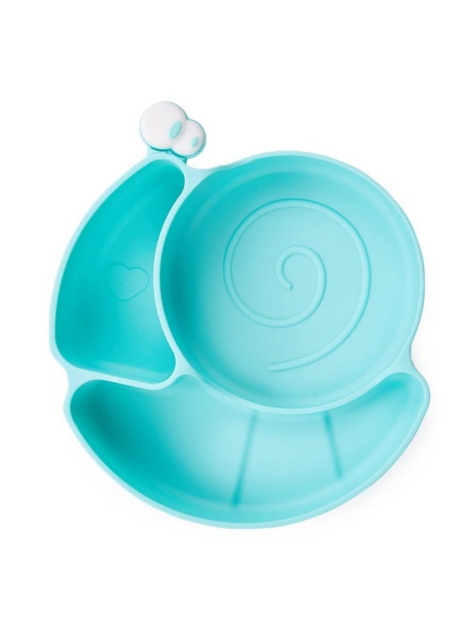 Silicone Suction Plate Baby Feeding Plates With Suction (Blue) - Divided Plates For Kids Non Slip - 100% Food Grade Silicone Toddler Plates Unbreakable Plates Microwave Safe And Dishwasher Safe