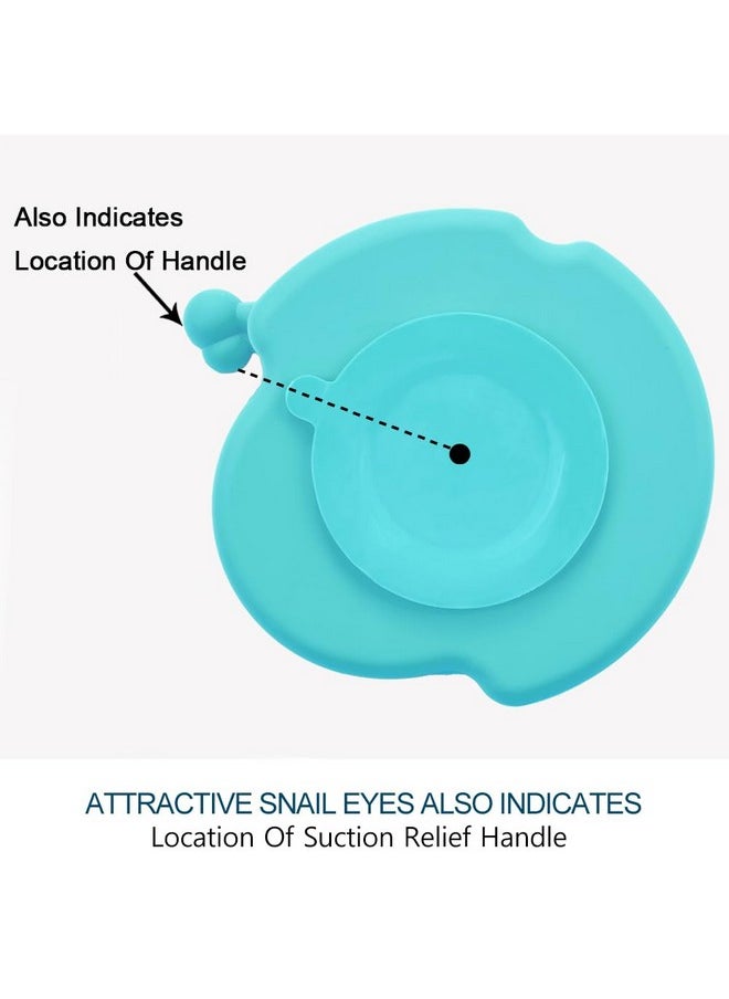 Silicone Suction Plate Baby Feeding Plates With Suction (Blue) - Divided Plates For Kids Non Slip - 100% Food Grade Silicone Toddler Plates Unbreakable Plates Microwave Safe And Dishwasher Safe