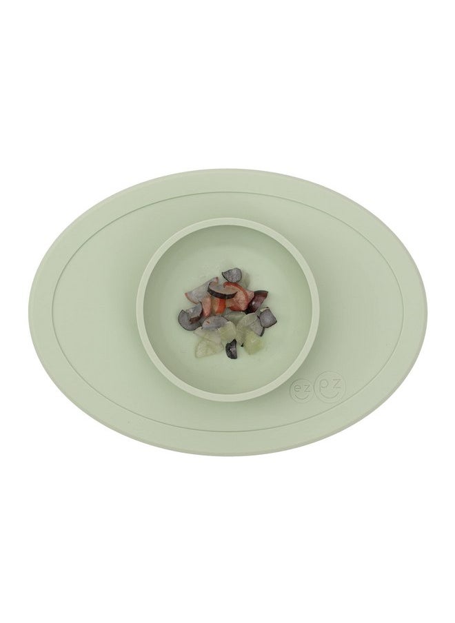 ezpz Tiny Bowl (Sage) - Silicone Baby Bowl with Suction for 6 Months + - Built-in Placemat - First Foods + Baby Led Weaning - Fits on All Highchair Trays - Suction Bowls for Baby