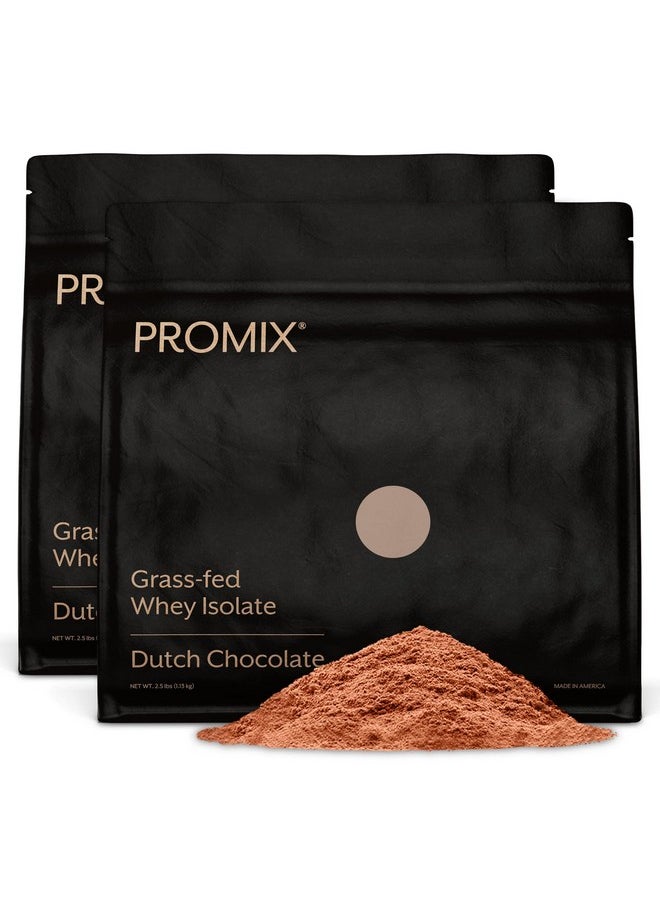 Promix Whey Protein Isolate Powder, Chocolate - 5lb Bulk - Grass-Fed & 100% All Natural - Post Workout Fitness & Nutrition Shakes, Smoothies, Baking & Cooking Recipes - Gluten-Free & Keto-Friendly