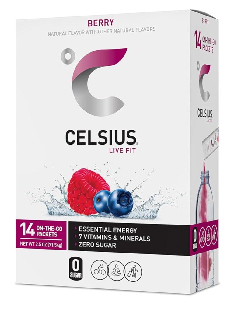 On-the-Go Powder Packets Berry, Essential Energy 2.5oz (71.54G)