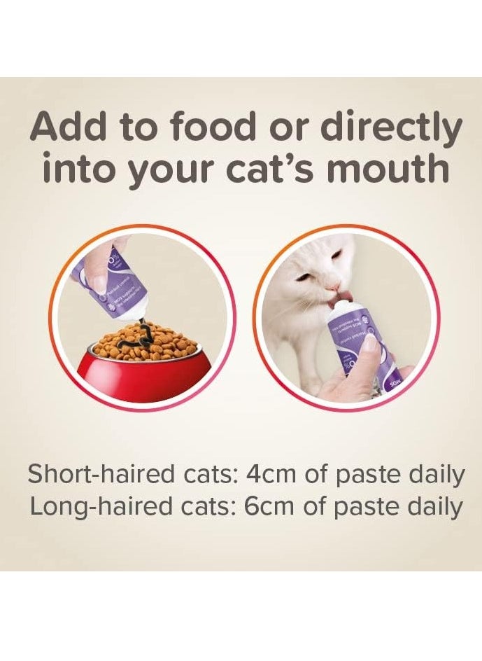 Hairball Paste for Cats Promotes Natural Passage of Hairballs Prebiotic Aids Digestion Tasty Healthy Malt Treat 100g Tube