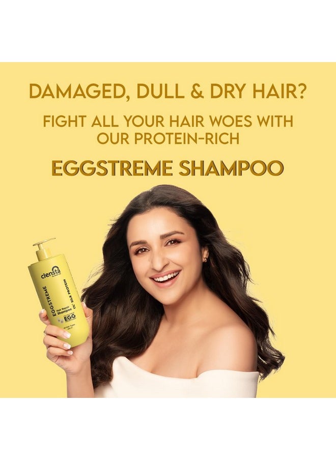 Eggstreme Hair Repair Shampoo With Egg Protein, Biotin & Hydrolyzed Silk Protein | Promotes Strengthening & Repair Damaged Hair | Sulfate & Paraben Free | For Men & Women - 650 Ml