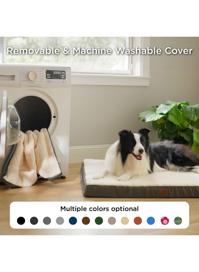 Dog Bed for Large Dogs - Orthopedic Waterproof Puppy Beds with Removable Washable Cover, Egg Crate Foam Pet Mat, Suitable for Pet Up to 65 lbs