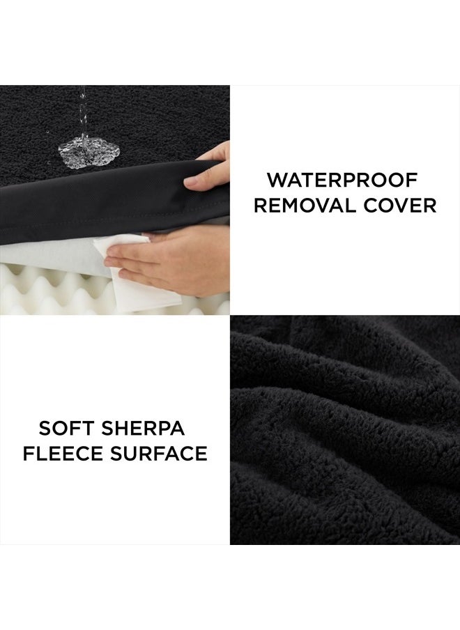 Dog Bed for Large Dogs - Orthopedic Waterproof Puppy Beds with Removable Washable Cover, Egg Crate Foam Pet Mat, Suitable for Pet Up to 65 lbs