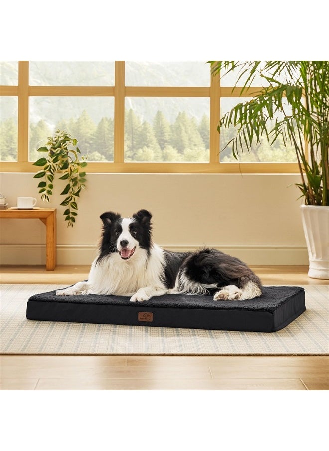 Dog Bed for Large Dogs - Orthopedic Waterproof Puppy Beds with Removable Washable Cover, Egg Crate Foam Pet Mat, Suitable for Pet Up to 65 lbs