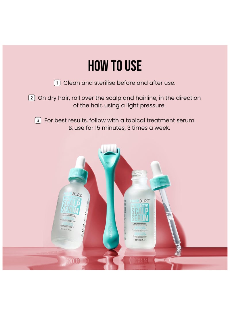 Premium Microneedling Roller for Hair Growth — 0.25mm Dermaroller - Stimulates Scalp & Boosts Collagen Production - Ideal Micro Needling Tool for Women & Men With Thinning Hair