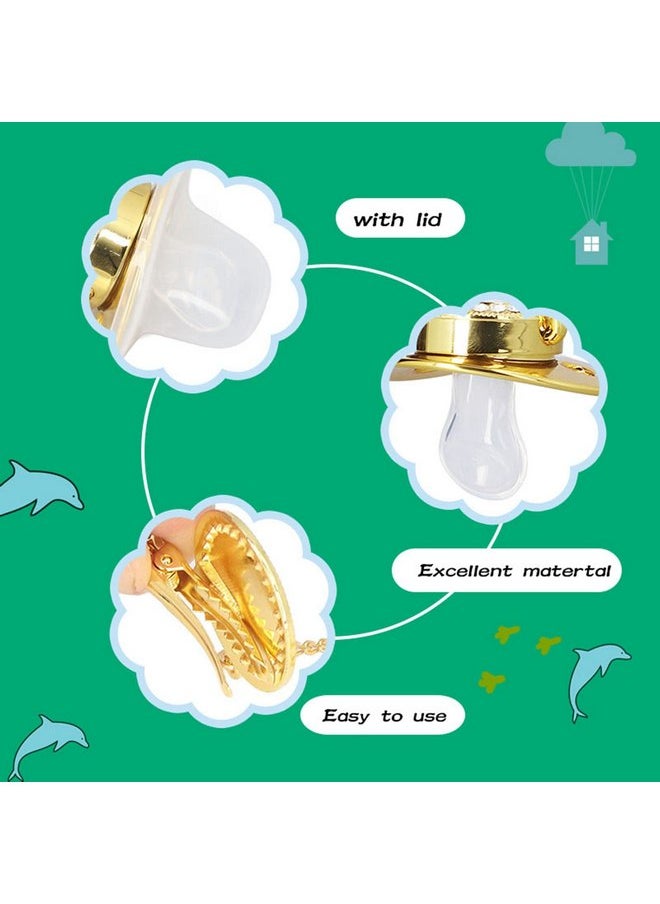Stylish Gold Letter Infant Pacifier, Portable Silicone Alloy Pacifier with Clip for Home and Travel Essential (Z)