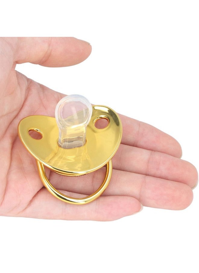Stylish Gold Letter Infant Pacifier, Portable Silicone Alloy Pacifier with Clip for Home and Travel Essential (Z)