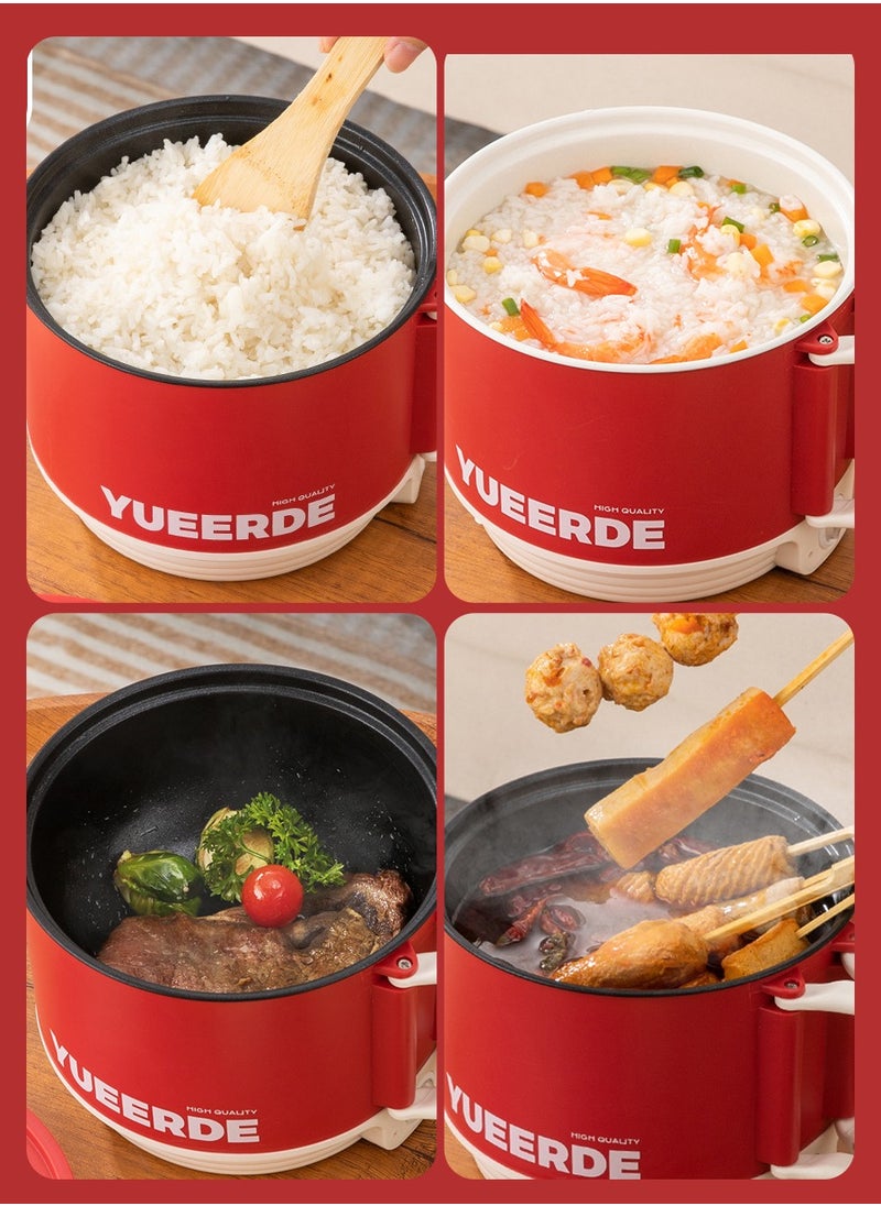 Mini Multifunctional Rice Cooker,Foldable Handle,Portable Cooking Pot Non-Stick Cooker Multifunctional Rice Cooker Electric Hot Pot Home Office Outdoor Use