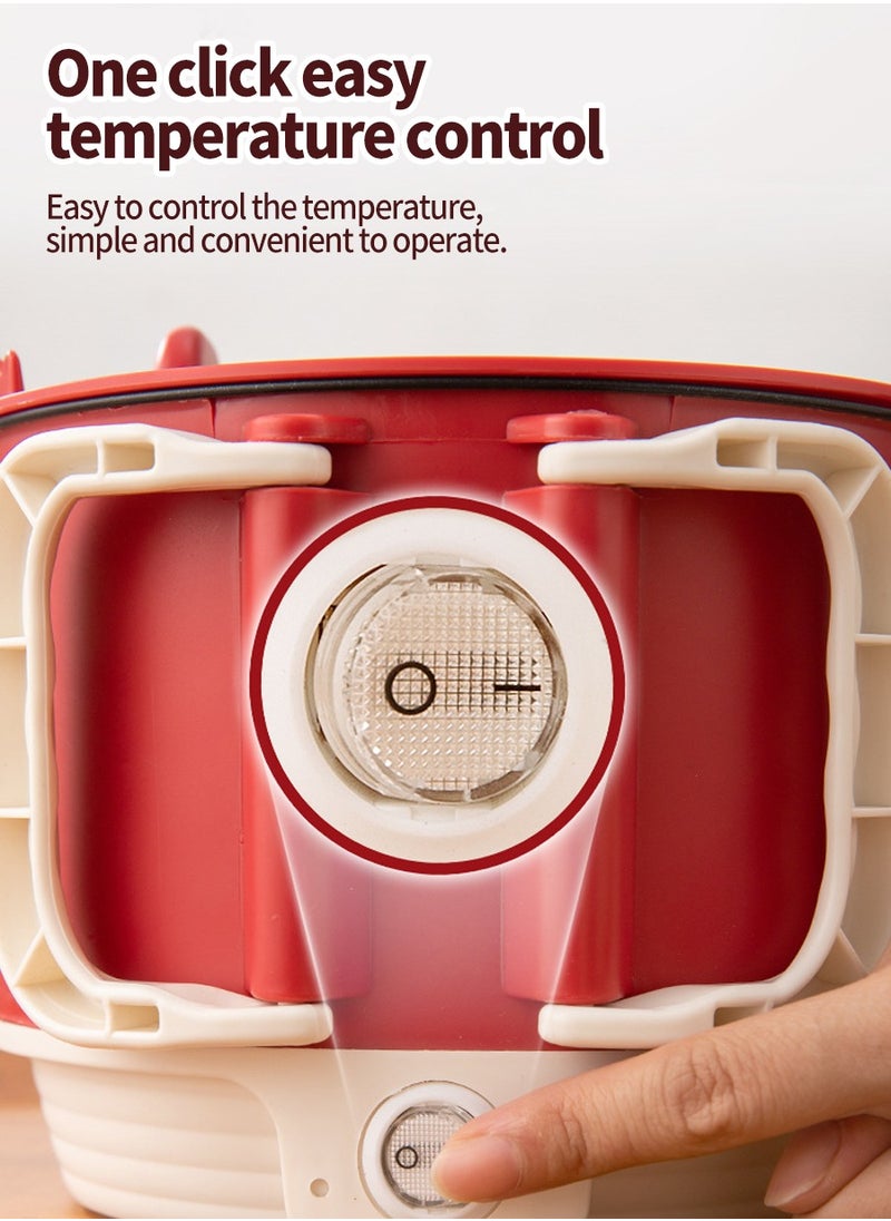 Mini Multifunctional Rice Cooker,Foldable Handle,Portable Cooking Pot Non-Stick Cooker Multifunctional Rice Cooker Electric Hot Pot Home Office Outdoor Use