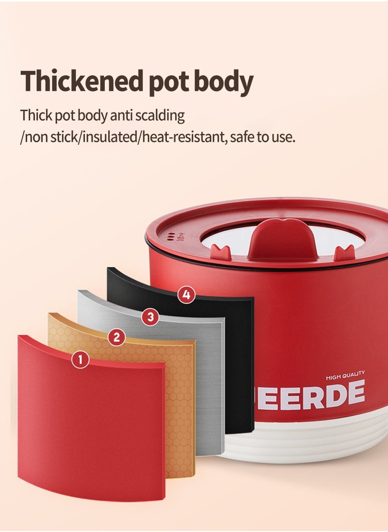 Mini Multifunctional Rice Cooker,Foldable Handle,Portable Cooking Pot Non-Stick Cooker Multifunctional Rice Cooker Electric Hot Pot Home Office Outdoor Use