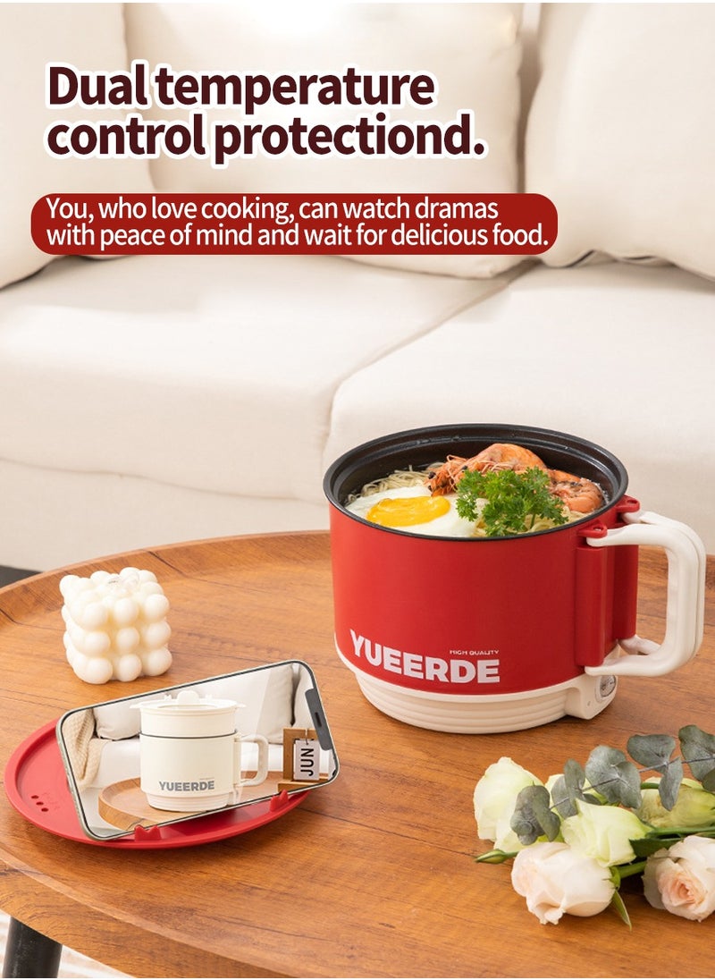 Mini Multifunctional Rice Cooker,Foldable Handle,Portable Cooking Pot Non-Stick Cooker Multifunctional Rice Cooker Electric Hot Pot Home Office Outdoor Use