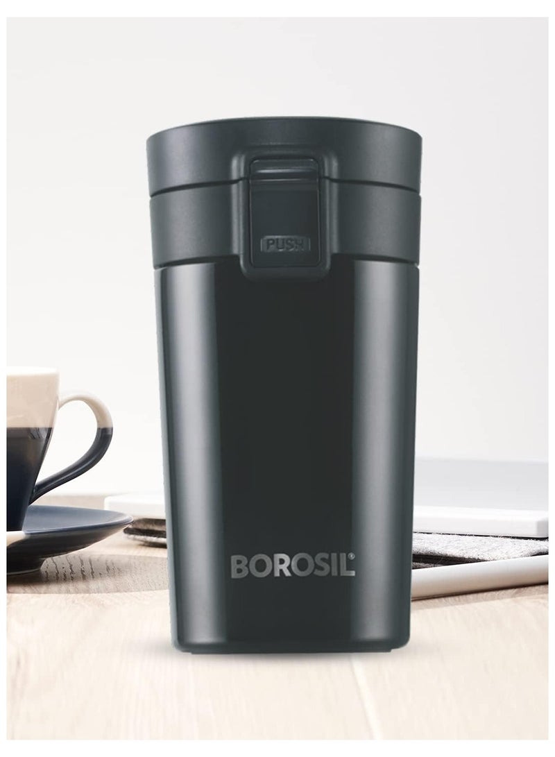 Coffee mate Insulated Mug, Vacuum Insulated Travel Coffee Mug with Lid, 8 Hours Hot & 14 Hours Cold 300ml Black
