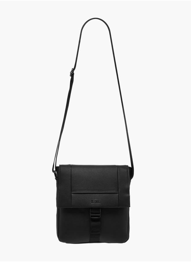 Men Textured Crossbody Bag with Adjustable Strap