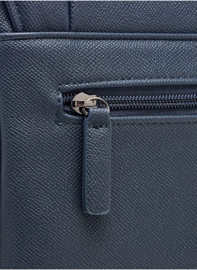 Men's Textured Crossbody Bag with Adjustable Strap