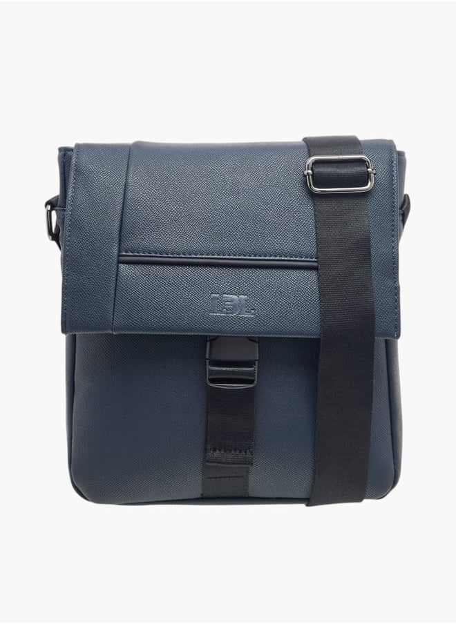Men's Textured Crossbody Bag with Adjustable Strap