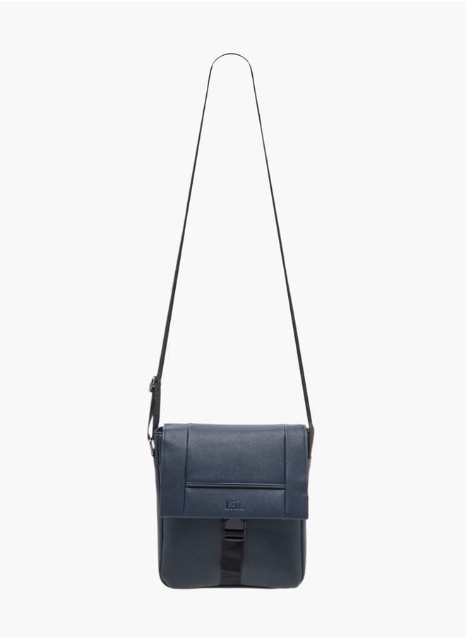 Men's Textured Crossbody Bag with Adjustable Strap
