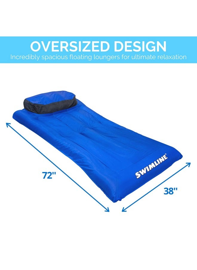 Original Fabric Covered Pool Float Mattress Lounger Raft For Adults & Kids I Comfortable Head Rest & Quick-Dry Cover For Adult Or Kid Floating & Lounging Dogs 9057